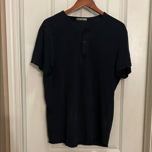 Marine Layer Large Men's Black Short-Sleeve Henley